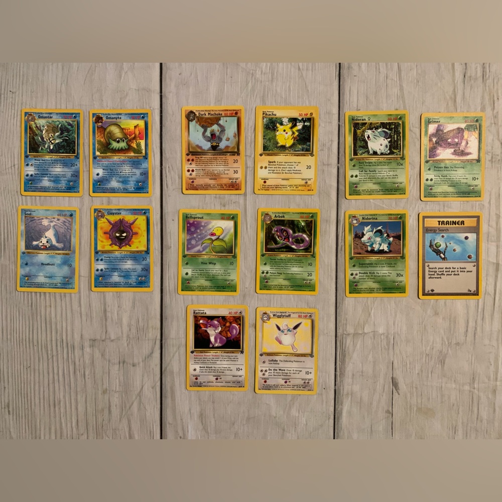 VTG 1999 Mixed Lot Of 14 Non-Holo 1st Edition Basic Pokémon Cards